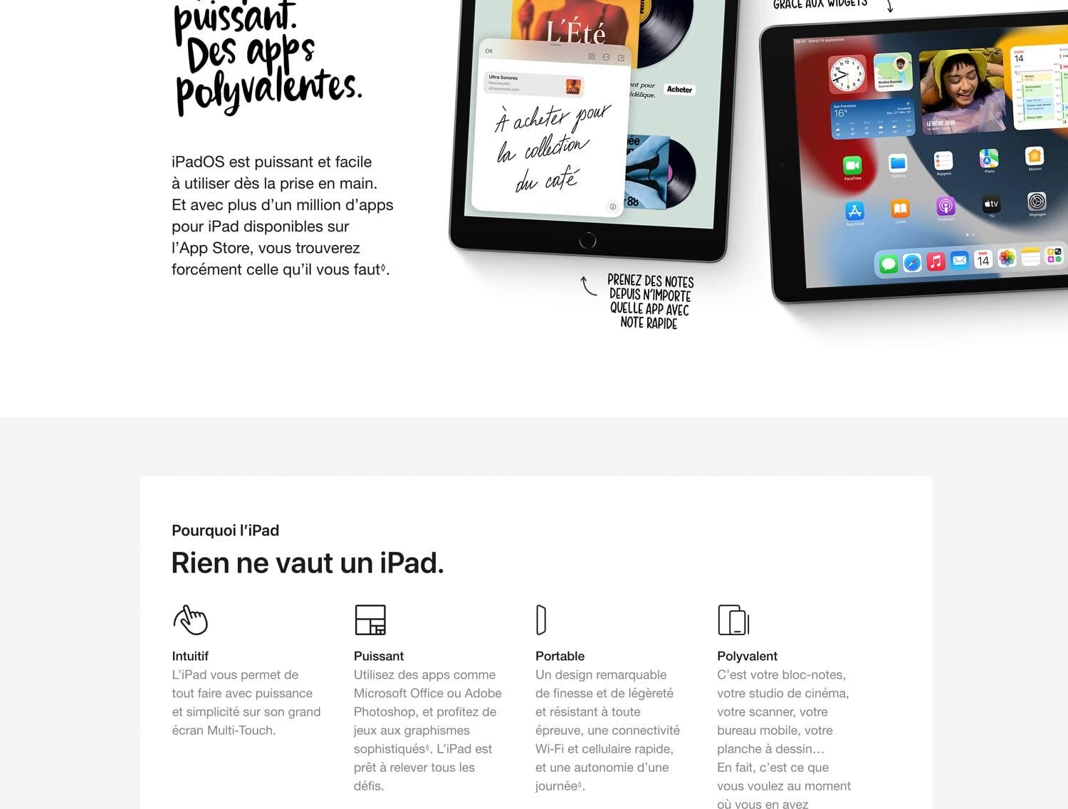 Apple iPad 9É Génération (2021) 10.2'' 64Go WiFi - Gris Sidéral
